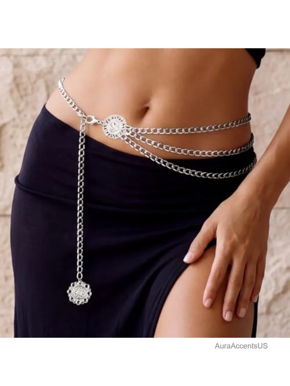 Western Chain Belt for Women Boho Cowgirl Vintage Alloy Metal Waist Chain